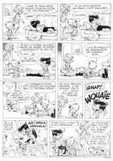 Verron | Boule et Bill, planche n°1190 Ã  l’encre de Chine… | Banque Dessinée