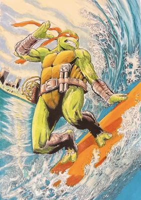TMNT Michelangelo by The Escorza Bros with Colors by Alberto Morales | Raremarq (Buy It Now)