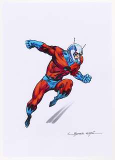 ANT-MAN HAND COLORED PRINT BY RAFAEL LÓPEZ ESPÍ. | Hake’s