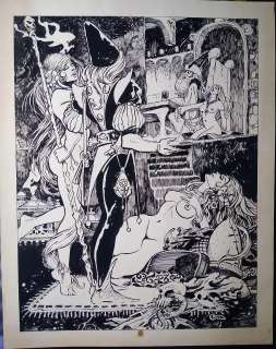 Clyde Caldwell | The Labyrinth of Braneth-Dulzuum SPLASH Escape! Fanzine 14.5X18.5 1977 | Wolvie Fans Comic Art