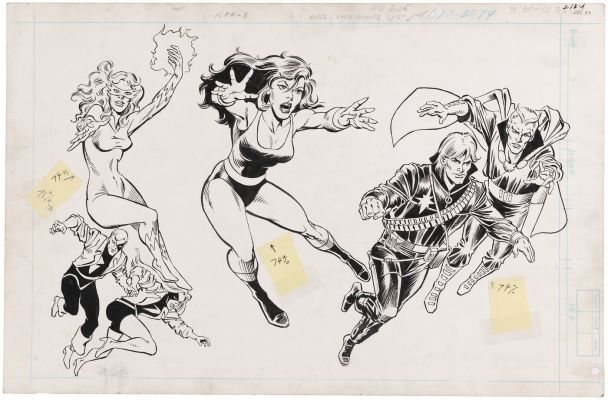 OFFICIAL HANDBOOK OF THE MARVEL UNIVERSE BULLPEN ARCHIVES ORIGINAL ART. | Hake’s