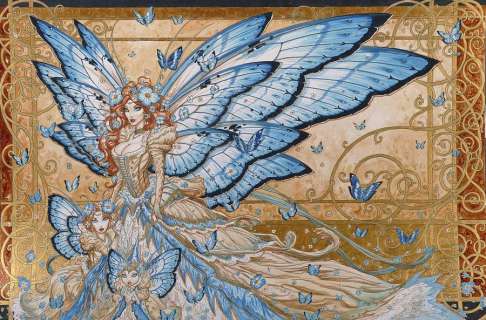 LEDROIT Fée Titania Encres de couleur pour cette magnifique illustration