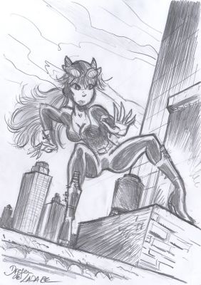 Dragan de Lazare - Illustration originale Rubine hommage à Cat woman | Galerie des bulles