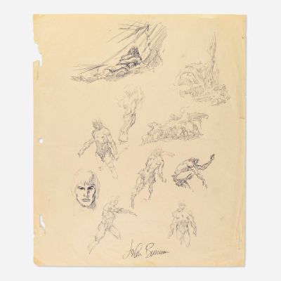 John Buscema, Conan Preliminary Sketches | Landry Pop Auctions