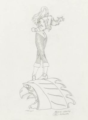 Luis Royo | BLACK CANARY ESPALDA BOCETO | Laberinto Gris