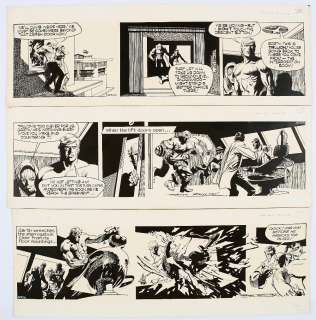 Garth: 3 original consecutive artworks (1973) drawn and signed by Frank Bellamy from the Daily | Comic Book Auctions ltd