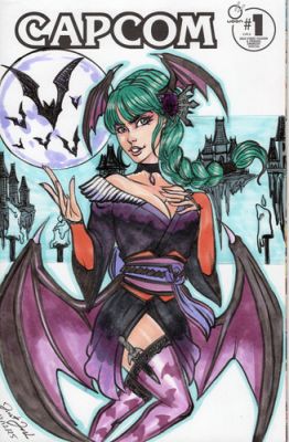Capcom # 1 Morrigan Aenslan original art hand-drawn sketch cover udon comic book | eBay US (Buy It Now)