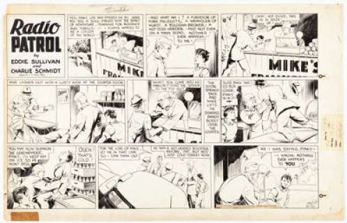 Charles Schmidt - Radio Patrol Sunday Comic Strip Original Art dated 8-21-37 (King Features Syndicate, 1937).