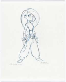 Stephen Silver - Kim Possible Concept Sketch Original Art (c. 2002)....