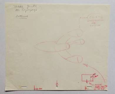 Tintin - Croquis préparatoire pour film d animation - La fusée - On a marché sur la lune - (années 60) | Catawiki