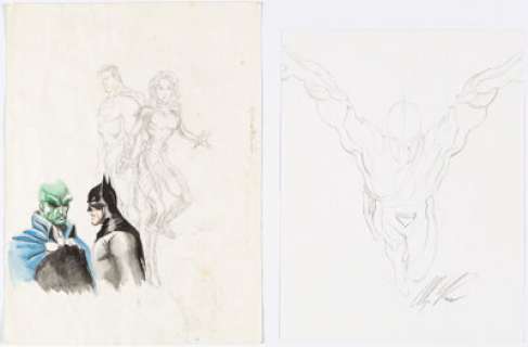 Ross, Alex - Alex Ross and other - Genis-Vell and JLA Sketch Original Art (c. 2003).... (Total: 2 Original Art)
