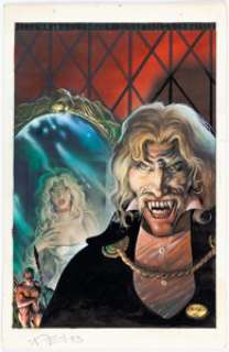 Vokes, Neil - Neil Vokes and Peter Hsu Blood of Dracula #12 Cover Autographed Original Art and Reading Copy (Apple Press, 1989)....