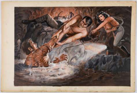 Pollen, Samson | Samson Pollen Male Magazine January-1970 Double Page Painting Original Art (Magazine Management, 1970).... | Heritage