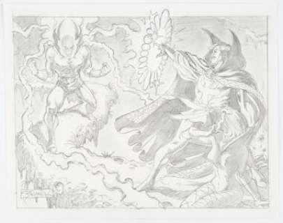 Brunner, Frank - Frank Brunner - Doctor Strange vs Dormammu Specialty Illustration Original Art (undated)....