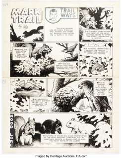 Dodd, Ed - Ed Dodd and Tom Hill Mark Trail Sunday Comic Strip Original Art dated 2-21-60 (Hall Syndicate, Inc., 1960)....