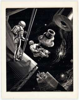 Science-Fiction Book Cover Artist | Dave Hawbecker - Sci-Fi Illustration Original Art (c. 1950-60s).... | Heritage