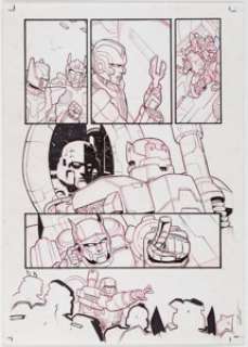 IDW Artist - Atilio Rojo, James Raiz, and Livid Ramondeli Transformers: More Than Meets the Eye #23 Story Pages Pages 9 and 16 ... (Total: 3 Original Art)