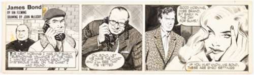 Comic strip artist - unidentified - John McLusky James Bond #258 Daily Comic Strip Original Art (London Daily Express, 1959). ...