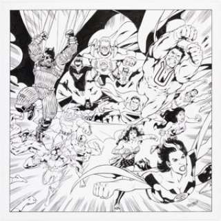 Derenick, Tom - Tom Derenick Wizard the Comics Magazine DC Multiverse Heroes and Villains Illustration Original Art (Wizard, undat...