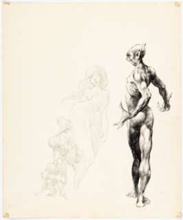 Wrightson, Bernie | Bernie Wrightson (attributed) - Demons and Nude Illustration Original Art (c. 1970s).... | Heritage