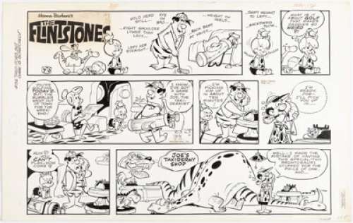 Hazelton, Gene - Gene Hazelton The Flintstones Sunday Comic Strip Original Art dated 12-3-72 (McNaught Syndicate, 1972). ...