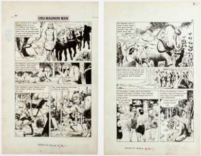 Crandall, Reed | Reed Crandall and George Evans Classics Illustrated Special Issue #167A Prehistoric World Pages 68-77 ... (Total: 10 Original Art) | Heritage