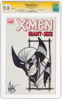 Twenty-First Century Comic Artist - Ken Haeser X-Men Giant-Size #1 Sketch Cover - Signature Series Original Art (Marvel, 2011) CGC NM/MT 9.8 White pag...