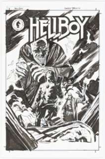 Brown, Garry - Garry Brown - Hellboy Specialty Cover Illustration Original Art (c. 2017)....