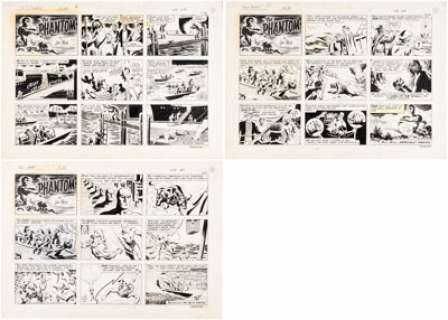 Sy Barry | The Phantom Sunday Comic Strip Original Art Group of 3 (King Features Syndicate, 1977).... (Total: 3 Original Art) | Heritage