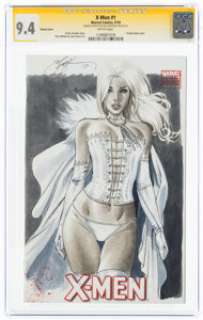Eric Basaldua - X-Men #1 Sketch Cover - Signature Series Original Art (Marvel, 2010) CGC NM 9.4 White pages....