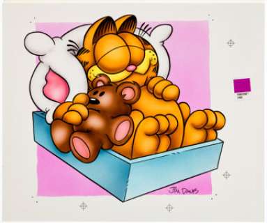 Jim Davis Studio - Garfield and Pooky Production Color Original Art (undated).... | Heritage
