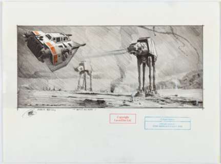 Robert Bailey "Battle on Hoth" Star Wars Illustration Original Art (undated). | Heritage