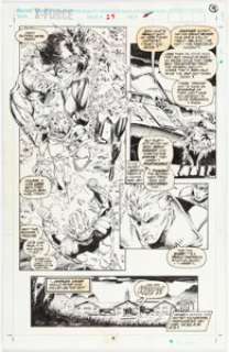 Greg Capullo and Richard Bennett X-Force #24 Story Page 7 Original Art (Marvel, 1993). | Heritage