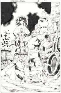 Carlos Pacheco and Jesús Merino Superman / Batman #16 Splash Page 14 Original Art (DC, 2005).