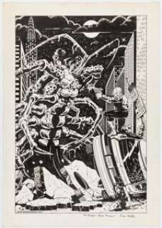 Jim Keefe - Giant Bug Attack Illustration Original Art (undated).