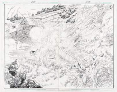 Ivan Reis and Marc Campos Action Comics #823 Double Splash Pages 14-15 Original Art (DC, 2005). (Total: 2 Items)