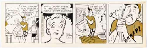 Bob Montana Archie Daily Comic Strip Original Art dated 8-14-68 (King Features Syndicate, 1968). | Heritage