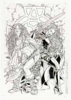 Juan José Ryp Brian Pulido’s Medieval Lady Death Belladonna #1 Variant Cover Original Art (Avatar Press, 2005). | Heritage