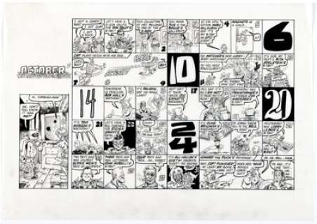 Ron Zalme Marvel Age #92 Back Cover October-1990 Calendar Illustration Original Art (Marvel, 1990). | Heritage