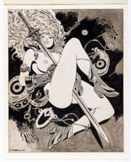 Frank Thorne Ghita: The Sword of Eros Portfolio Plate Illustration Original Art (Blackthorne Publishing Inc, 1985).