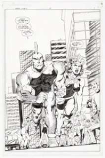 Vic Bridges and Karl Kesel Freak Force #10 Savage Dragon Splash Page 1 Original Art (Image, 1994).