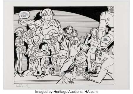 Mike Allred Oni Press Summer Vacation Supercolor Fun Special (nn) Madman Wraparound Cover Original Art (Oni Press, 2000).