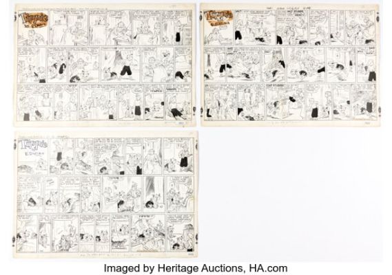Edwina Dumm Tippie Sunday Comic Strips Original Art Group of 3 (George Matthew Adams Service, 1944-49). (Total: 3 Items)