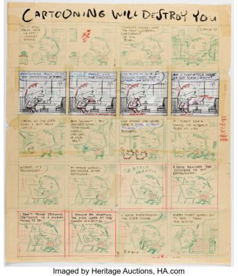 Ivan Brunetti Schizo #4 "Cartooning Will Destroy You" Complete 1-Page Story Original Art (Fantagraphics, 2006). | Heritage