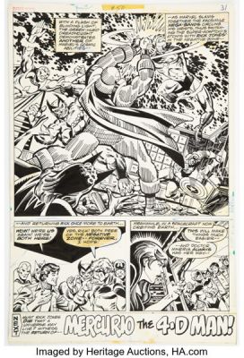 Al Milgrom and Terry Austin Captain Marvel #50 The Avengers Story Page 17 Original Art (Marvel, 1977). | Heritage