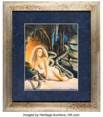 Lorenzo Sperlonga Playmen Comix #4 October 1994 Cover Painting Original Art (Tattilo Editrice, 1994).