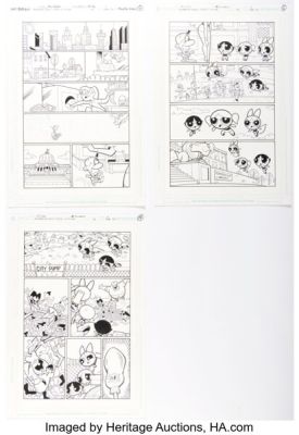 Christopher Cook and Mike DeCarlo The Powerpuff Girls #46 Story Pages Original Art Group of 3 (DC, 2003). (Total: 3 Original Art)