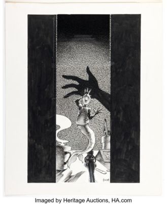 Sam Kieth Fish Police #7 "Next Issue" Illustration Original Art (Fishwrap Productions, 1987). | Heritage