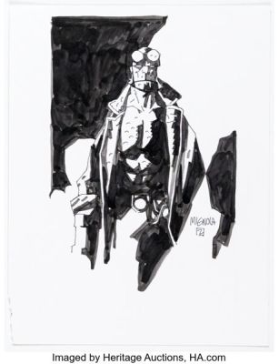 Mike Mignola - Hellboy Illustration Original Art (undated). | Heritage