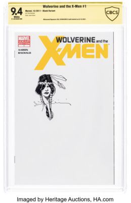 Bill Sienkiewicz Wolverine & The X-Men #1 Blank Variant - Witnessed Signature Dani Moonstar Original Art (Marvel, 2011) CBCS NM 9.4 White Pages.